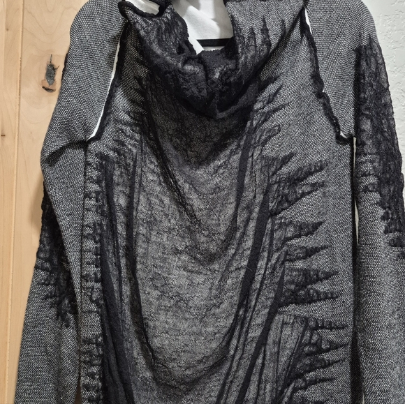 Pier Antonio Gaspari alpaca blend Elegant Sheer Black Mesh Knit Women's Sweater - Picture 2 of 13